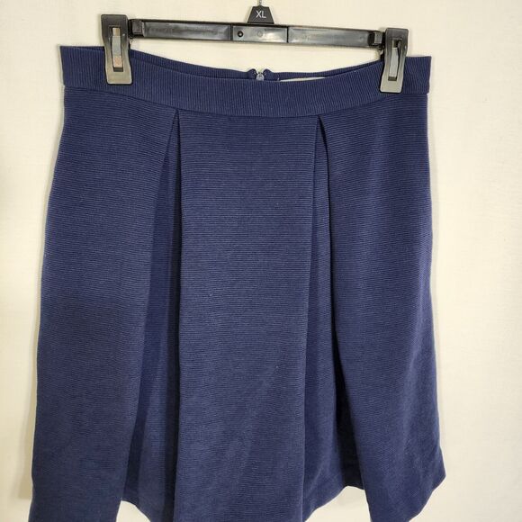 Boden Womens Skirt Size 6 Blue Knee Length A Line Pleated Ribbed Pockets Zipper - Picture 3 of 8